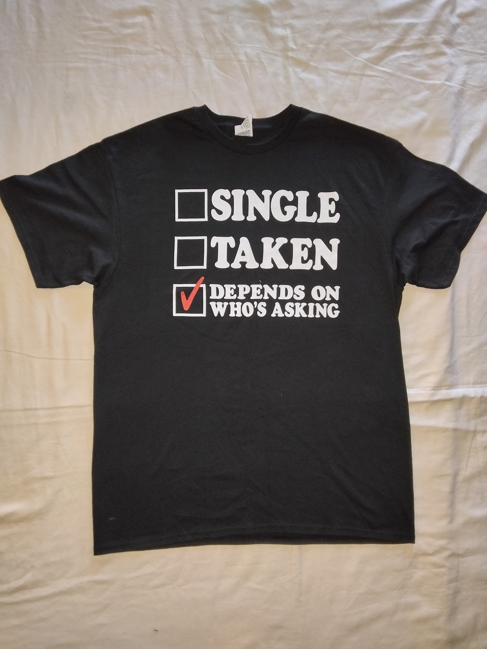 Black Men's Graphic Tee - "Depends On Who's Asking"